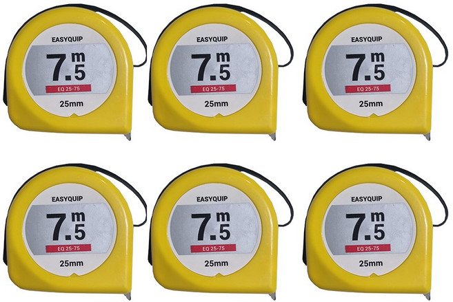 이지큅 양면 줄자, 6개, 7.5m