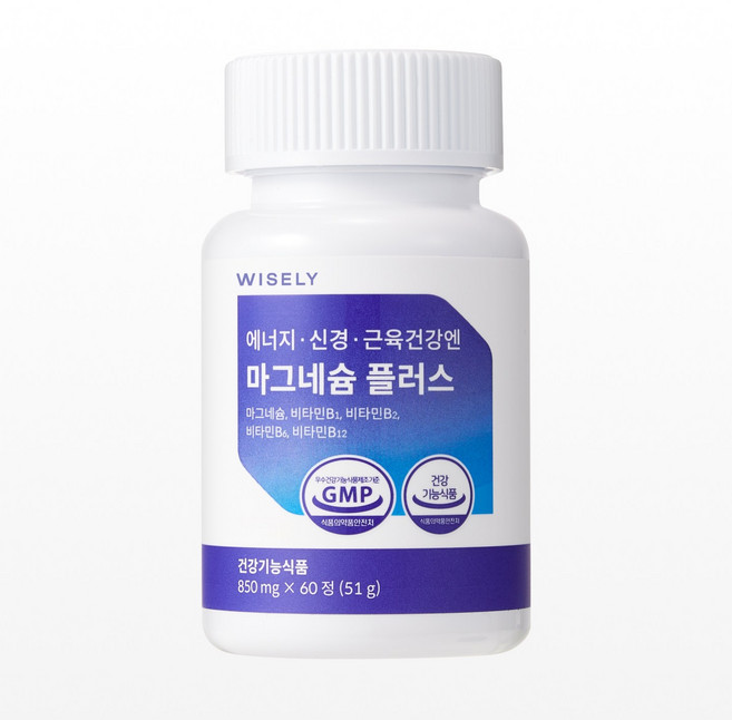 와이즐리 에너지 신경 근육 건강엔 마그네슘 플러스(2개월분), 60정, 1세트