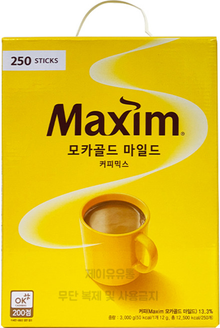 맥심 모카골드 마일드 커피믹스, 12g, 250개입, 1박스