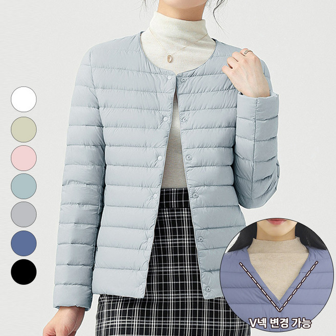 플랜와이 여성 오리털 초경량 패딩 점퍼