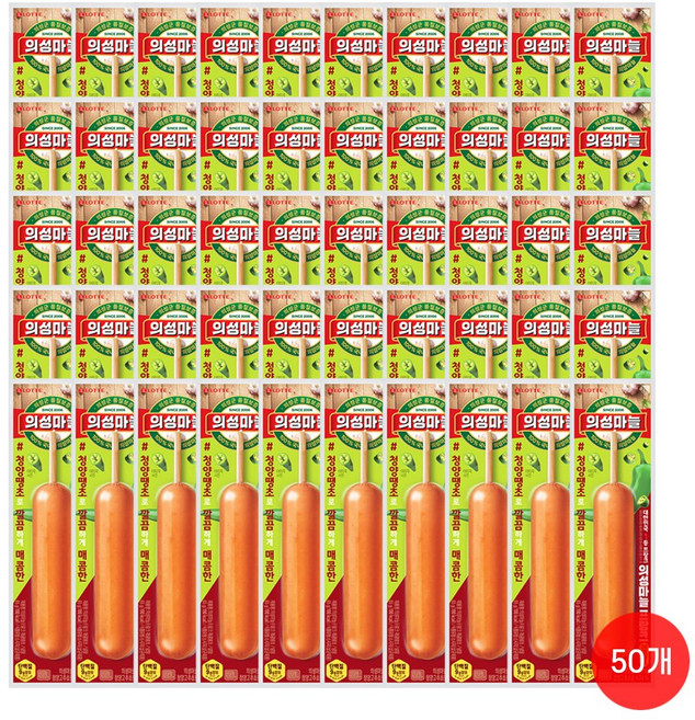 롯데 의성마늘 프랑크 매콤땡초, 50개, 65g