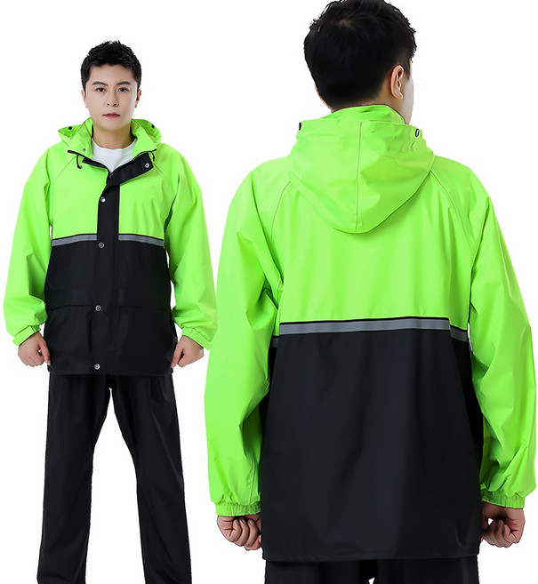 프리미엄 우비 상하세트 비옷 레인코트 형광블랙 배달 오토바이 등산 낚시 캠핑
