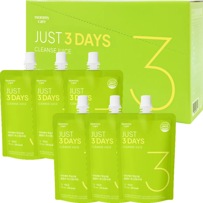 마미케어 해독주스 abc 쥬스 디톡스 작심3일 클렌즈 주스 청사과맛 70ml 6개입, 1개, 6정 - 쿠팡