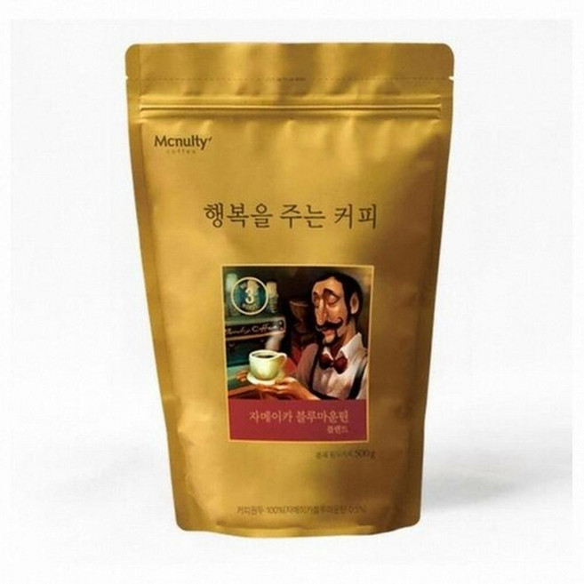 한국맥널티 행복을 주는 커피 자메이카 블루마운틴, 홀빈(분쇄안함), 500g, 2개