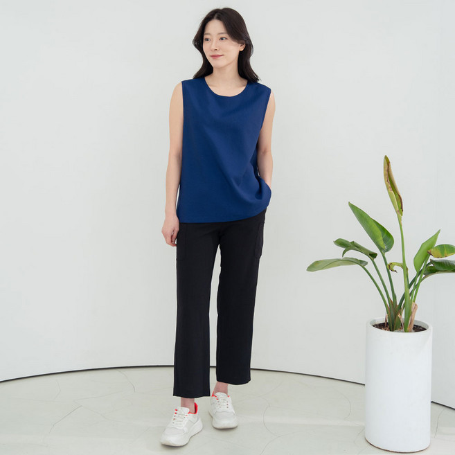 국내산 여성 여름 와플 풍기포 인견 나시 블라우스 민소매 빅사이즈 엄마옷 쿨링 냉감