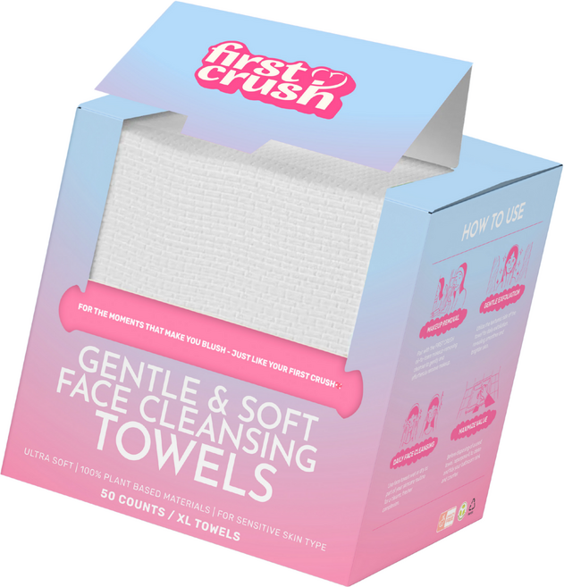 퍼스트크러쉬 순면 일회용 페이스타올 (대형) - 민감 피부용, 1개, 50매