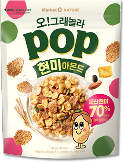 오!그래놀라팝 현미아몬드, 19개, 340g