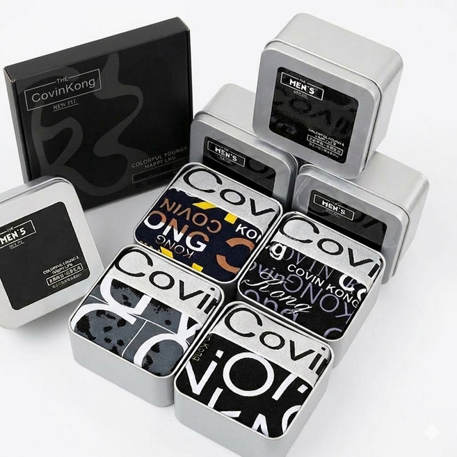 CaecnKoen 남성 팬티 고급 남자 데일리 면 드로즈 4종세트 선물 0323