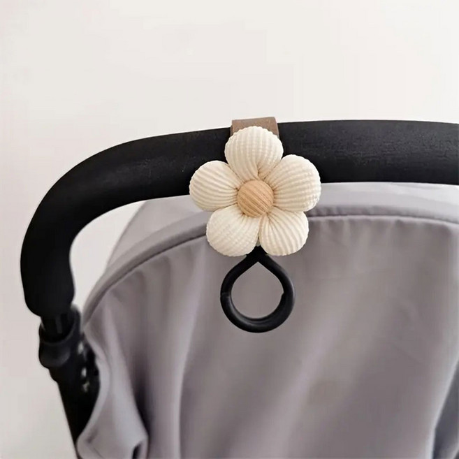 유모차 고리 가방걸이 악세사리 걸이 후크, 2개, B화이트꽃