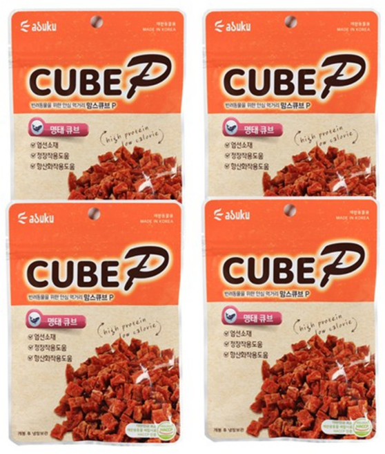 맘스큐브 P 반려동물 간식, 명태맛, 60g, 4개