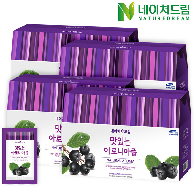 네이처드림 맛있는 아로니아즙, 70ml, 120포(30포4박스)