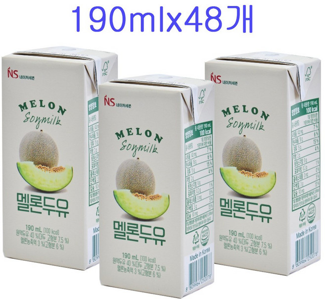 삼육네이처세븐 멜론두유, 190ml, 48개