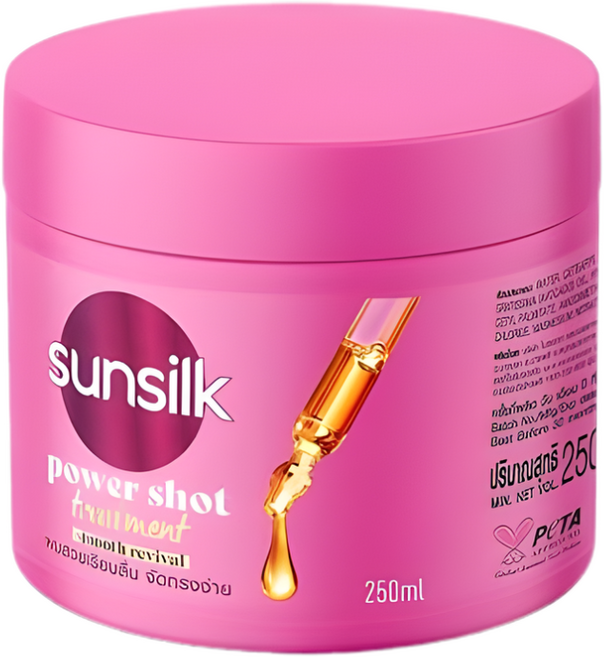 태국 썬실크(Sunsilk) 파워샷 헤어트리트먼트 핑크색 SMOOTH REVIVAL, 1개, 250ml