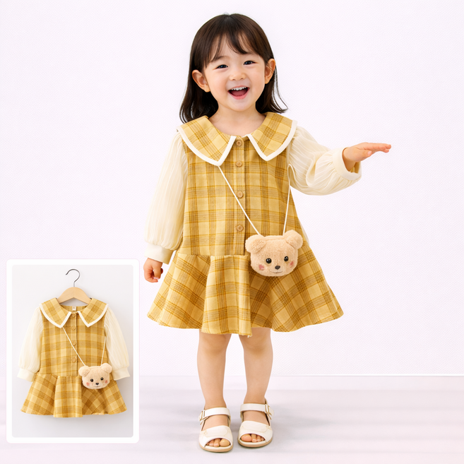 여아 원피스 공주 봄 가을 유아 드레스 생일 선물 화이트