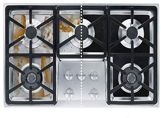 필터보감 가스레인지 오염방지 패드 커버 5매 블랙, 1개
