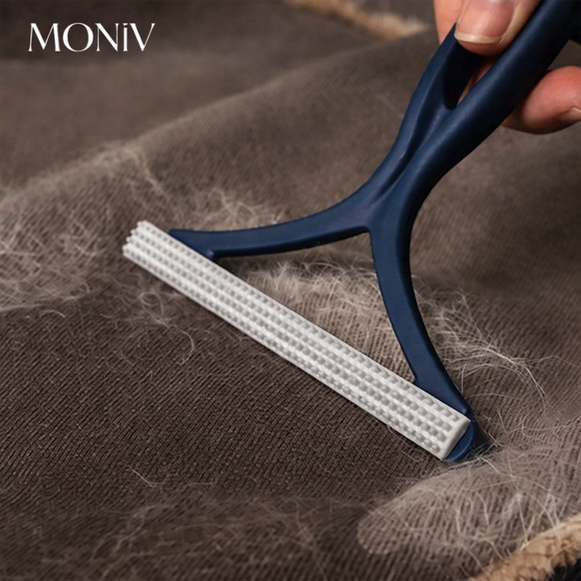모니브 수동 보풀제거기 먼지 니트 캐시미어 세탁소용, 네이비, 전문가용