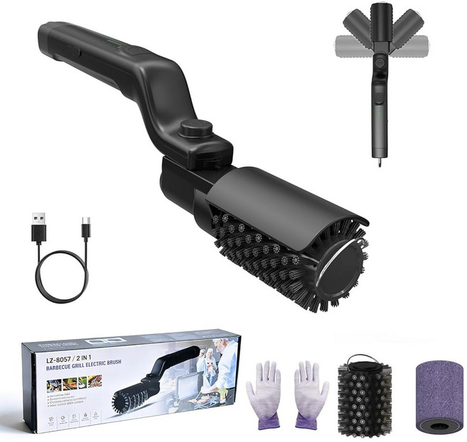 전기 그릴 청소 브러시 충전식 3단 강력 방수 설계 180 조절 가능한 스테인리스 스틸 교체용 브러시 헤드 야외 캠핑 및 바비큐를 위해 특별히 설계됨, 01 3, 01 850ml, 01 Dusty Rose