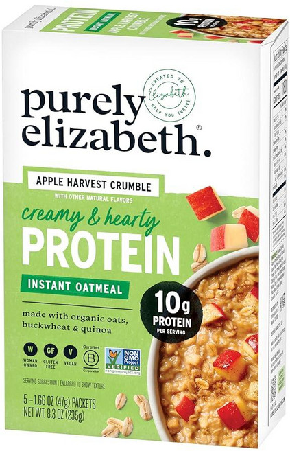 Purely Elizabeth 애플 하베스트 크럼블 인스턴트 단백질 오트밀 215.5g(7.5온스), Purely Elizabeth 애플 하베스트 크럼블 인, 47g, 1