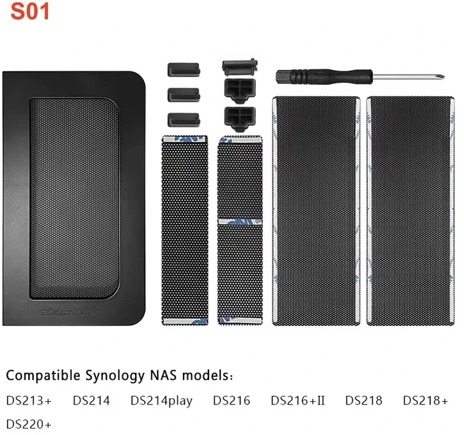 Synology 먼지 필터 보호 커버 키트 DS224+DS225+DS923+DS925+DS920+DS423+DS1618+DS1621용 섀시 먼지망, 01 S01