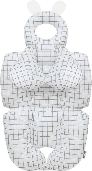 보니숑 짱구베개 + 목베개 일체형 사계절 유모차라이너, 모던체크, 1개