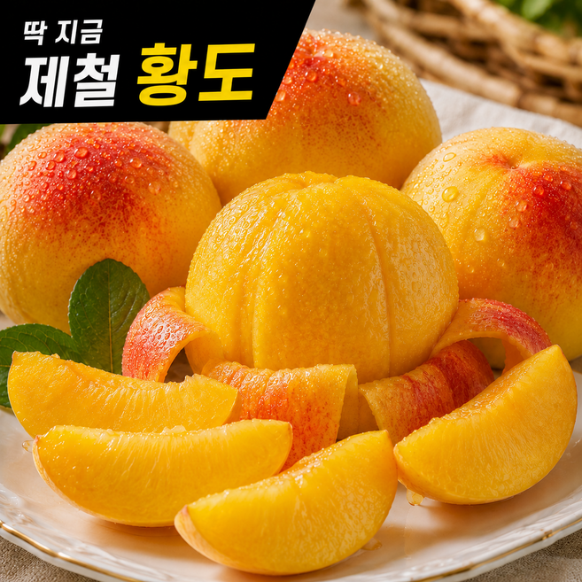 황도 복숭아 고당도 말랑이 털복숭아 산지직송, 1박스, 1kg 중과(5과 내외)