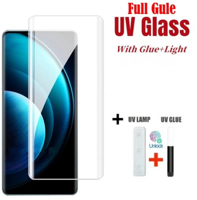 Vivo S18 V30E X100S Pro 울트라 스크린 프로텍터 V27 용 3D 곡선 유리 전체 접착제 UV 강화, 04 Vivo X200, 01 Best UV Glass, 02 1PCS, 1개