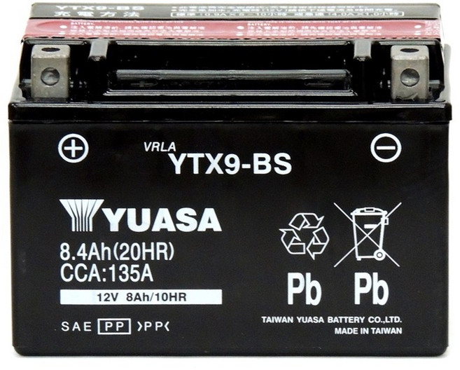 YUASA 湯淺 YTX9-BS 9號機車電池, 1個, 1入
