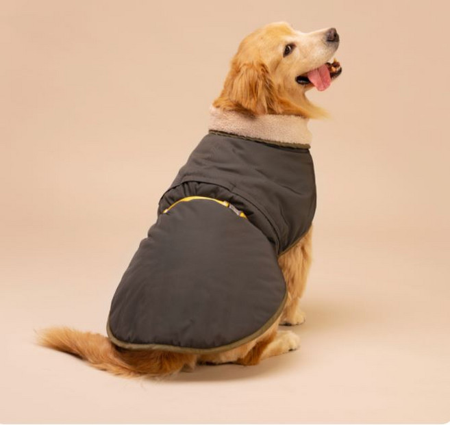 대형견 겨울옷 이지웨어 패딩조끼 발열조끼 리트리버, 이지웨어 패딩조끼 옐로우XL, 1개