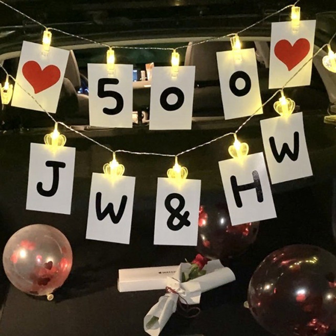 메이커리 LED포토가랜드 포토클립 20구, 레터링카드-숑숑체(글자 수 만큼 수량 선택)