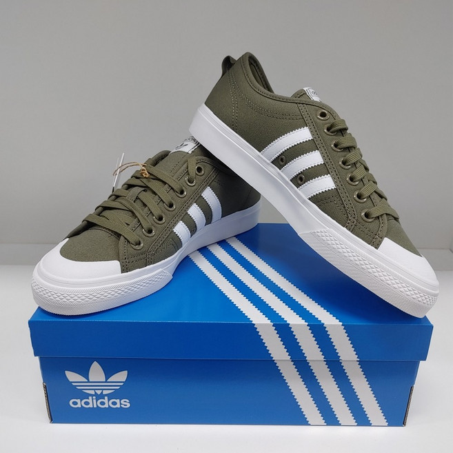 아디다스 남녀 공용 운동화 니짜 올리브 스트라타 캔버스 스니커즈 단화 데일리 패션운동화 Nizza + 운동화 끈
