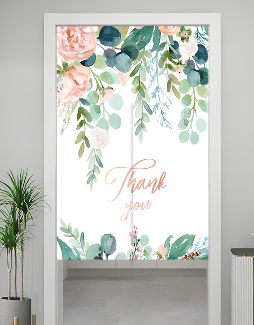 홈앤힐링 문 가림막 커튼 업소용 주방 가리개커튼 압축봉 포함