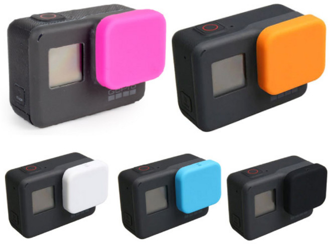 고프로7 렌즈보호 실리콘캡 커버 고프로5 6 7 블랙 시리즈 공용호환 스토어찜 고객용, 심플위장 블랙