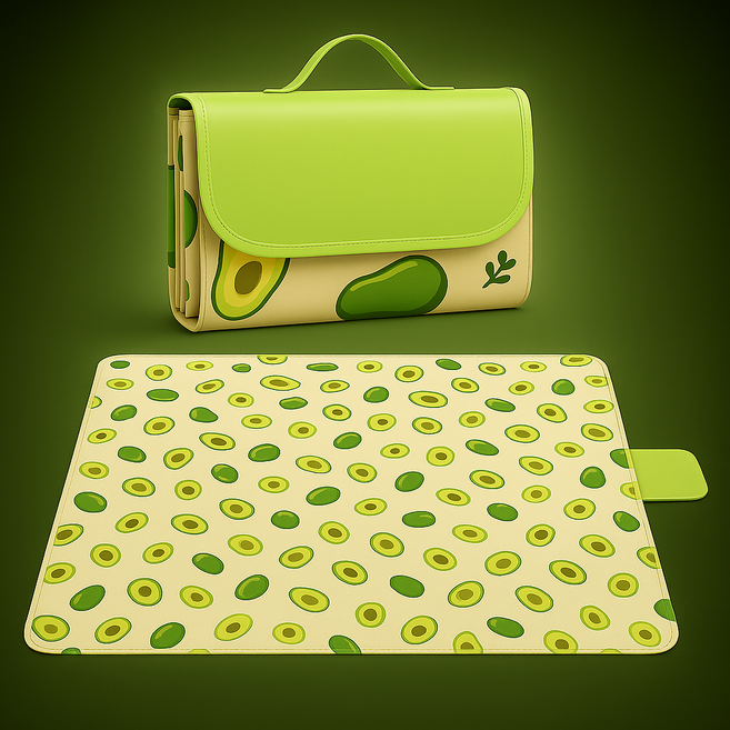 LALLA 프리미엄 휴대 방수 피크닉매트, 아보카도