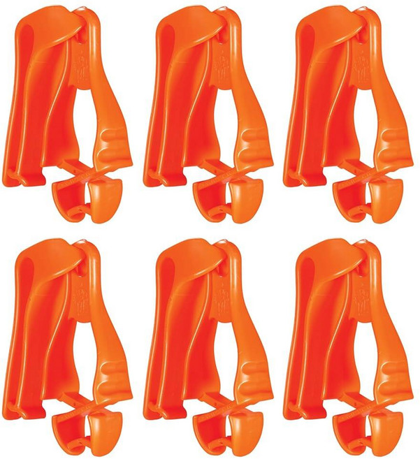 Ergodyne Squids 3405 벨트 클립형 장갑 클립 홀더 라임_180407, Orange - 6-pack_180407