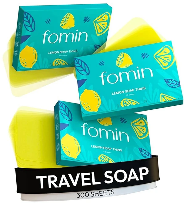 FOMIN - 손 씻기용 종이 비누 시트 300매 무향 휴대용 여행용 시트 용해 가능한 캠핑 미니 비누, Lemon (Pack of 3) - 쿠팡