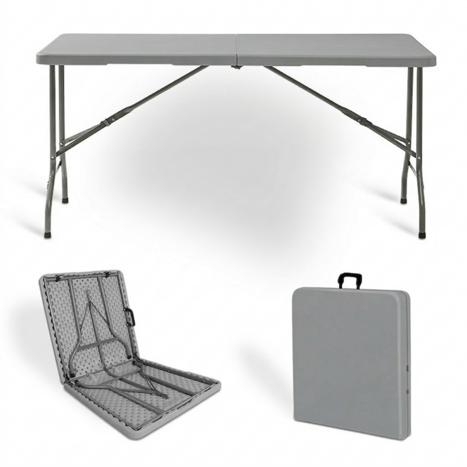 TANI 아웃도어 브로몰딩 접이식테이블 153*72CM, 그레이