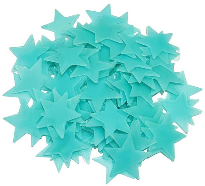 이음모음 야광 별 스티커, SET, 블루, 80개입