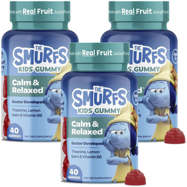 스머프 어린이 캄 & 릴렉스 베리 맛 구미, 40정, 3개