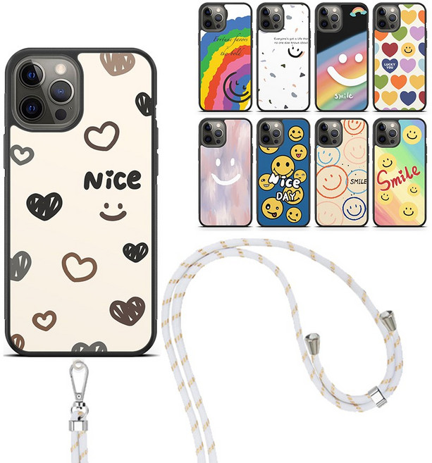 전기종 스마일 목걸이 스트랩 케이스 X커버5 A10E S22 S23 와이드6 점프2 버디2 퀀텀3