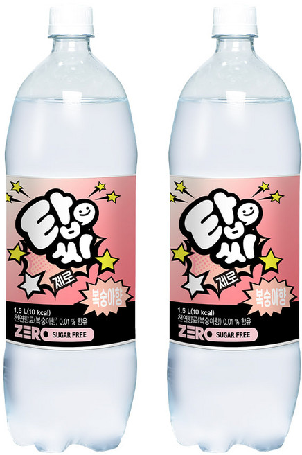 탑씨 제로 복숭아향 탄산음료, 1.5L, 12개