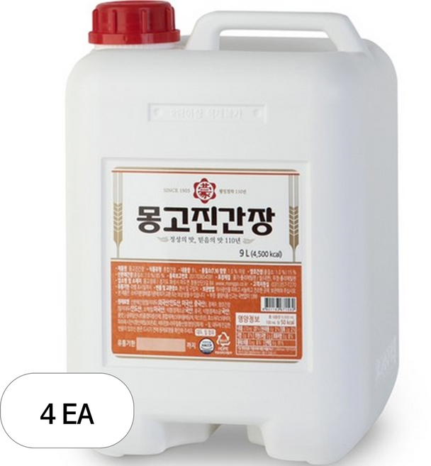 몽고진간장 죽품, 9L, 4개