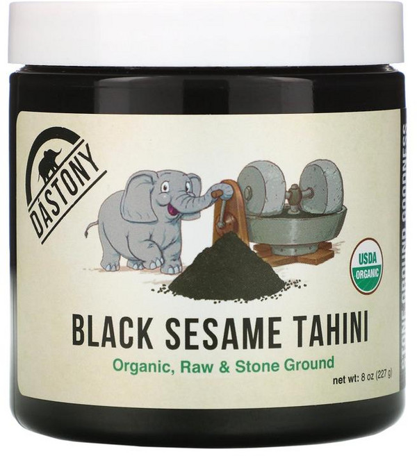 Dastony 오가닉 검은깨 블랙 서세미 타히니 8 oz(227g) Black Sesame Tahini, 1개, 227g