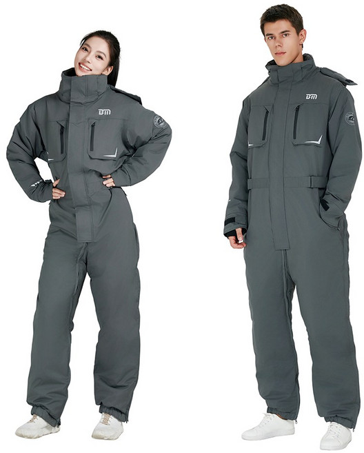 ZHINUO 지누오 오토바이 방풍복 패딩 우주복 일체형 스즈끼복 겨울 작업복 배달 방한복 라이딩 낚시복 스키복 허리 저퍼 허리 조절, 소나무의 녹색, 2XL