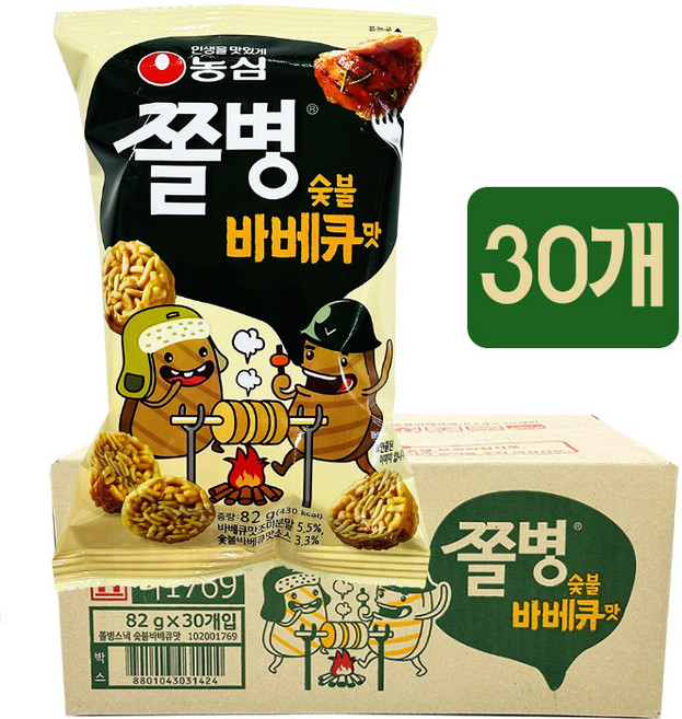 쫄병스낵 바베큐맛, 82g, 30개