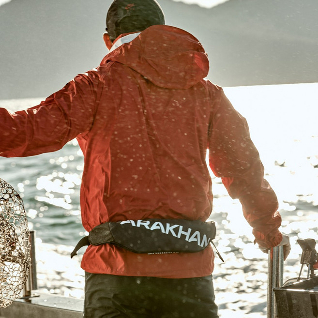 아라칸 자동 팽창식 선상 낚시 구명조끼 경량 허리구명조끼 FW02, 그레이