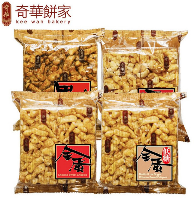 홍콩 기화병가 키와 사치마 전통과자 선물세트 명절 간식 수입 디저트 계란 흑설탕 저당 캐슈넛 각 1봉지, 1세트