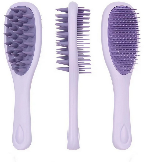 다모올 롱핸들 양면 두피 세정 샴푸 브러시, 1개, 퍼플