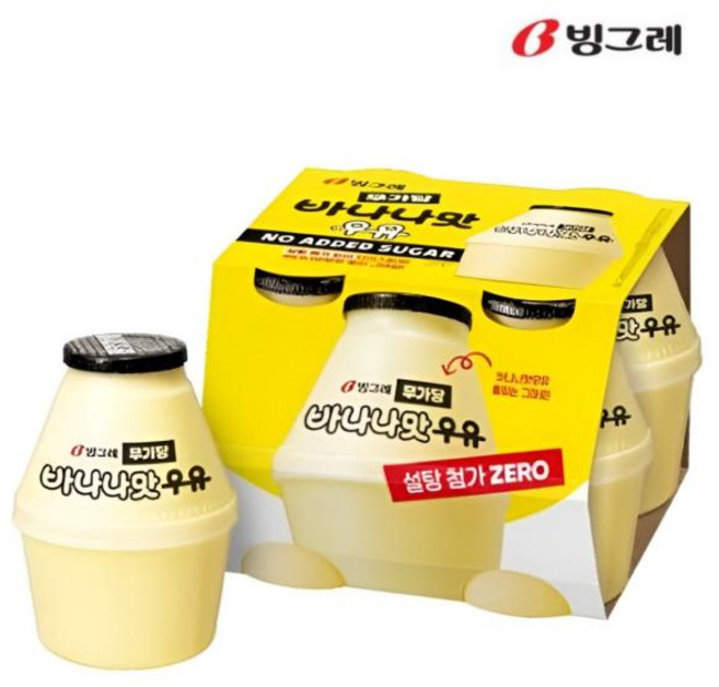 빙그레 무가당 바나나맛 우유 240ml 8개 no sugar