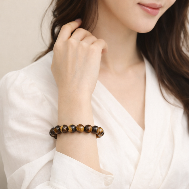 나노엘리 액운막이 행운의 호안석 목주 팔찌