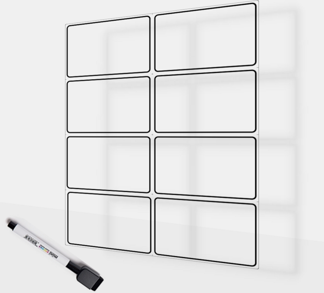 메모랑보드랑 간편한 반복사용 냉장고 메모보드 미니메모시트 스파이더보드 투명 size M, 투명 잘라쓰는8분할